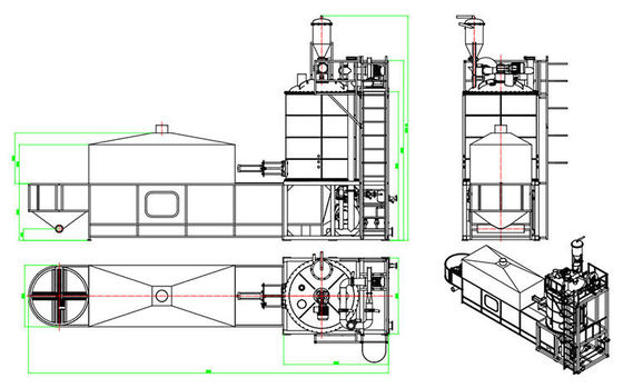 Automatyczny niebieski / zielony EPS EPU piankowanie przed ekspansji maszyny poduszki z Chin z fluidzed suchego łóżka
